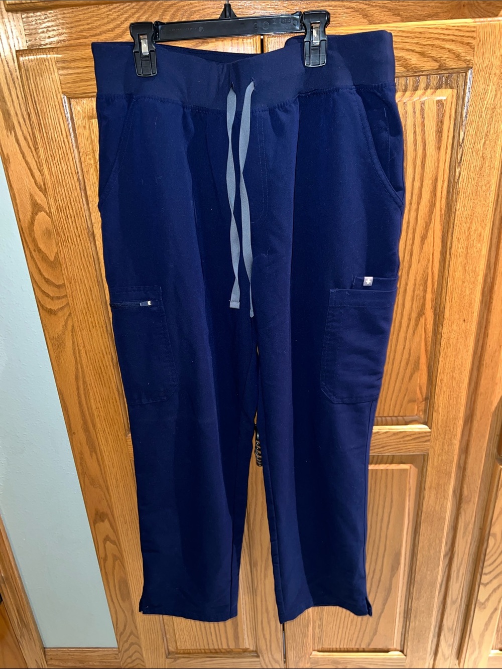 Women's Navy Drawstring Cargo scrub Pants